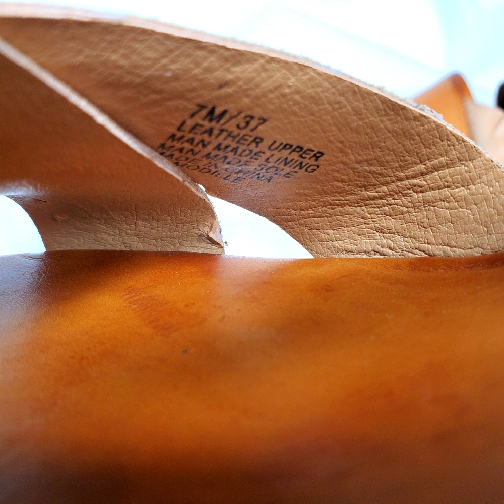 Lucky Brand Leather Size 7 Wedge Sandals - Picture 5 of 12
